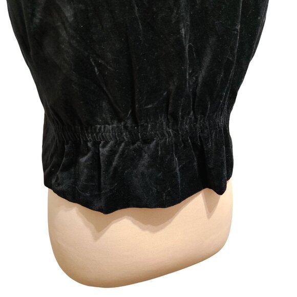 Vintage Talbots M Petite Black Velvet Vest Quilted Front Gold Button Plaid Lined - Picture 5 of 10